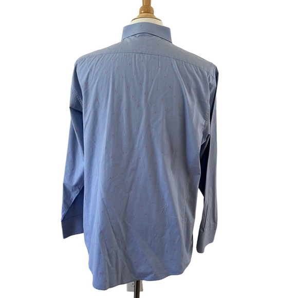 Thomas Pink Men’s Slim Fit Long Sleeves Shirt Blue & Pink Size 17.5 US XL - Picture 3 of 10